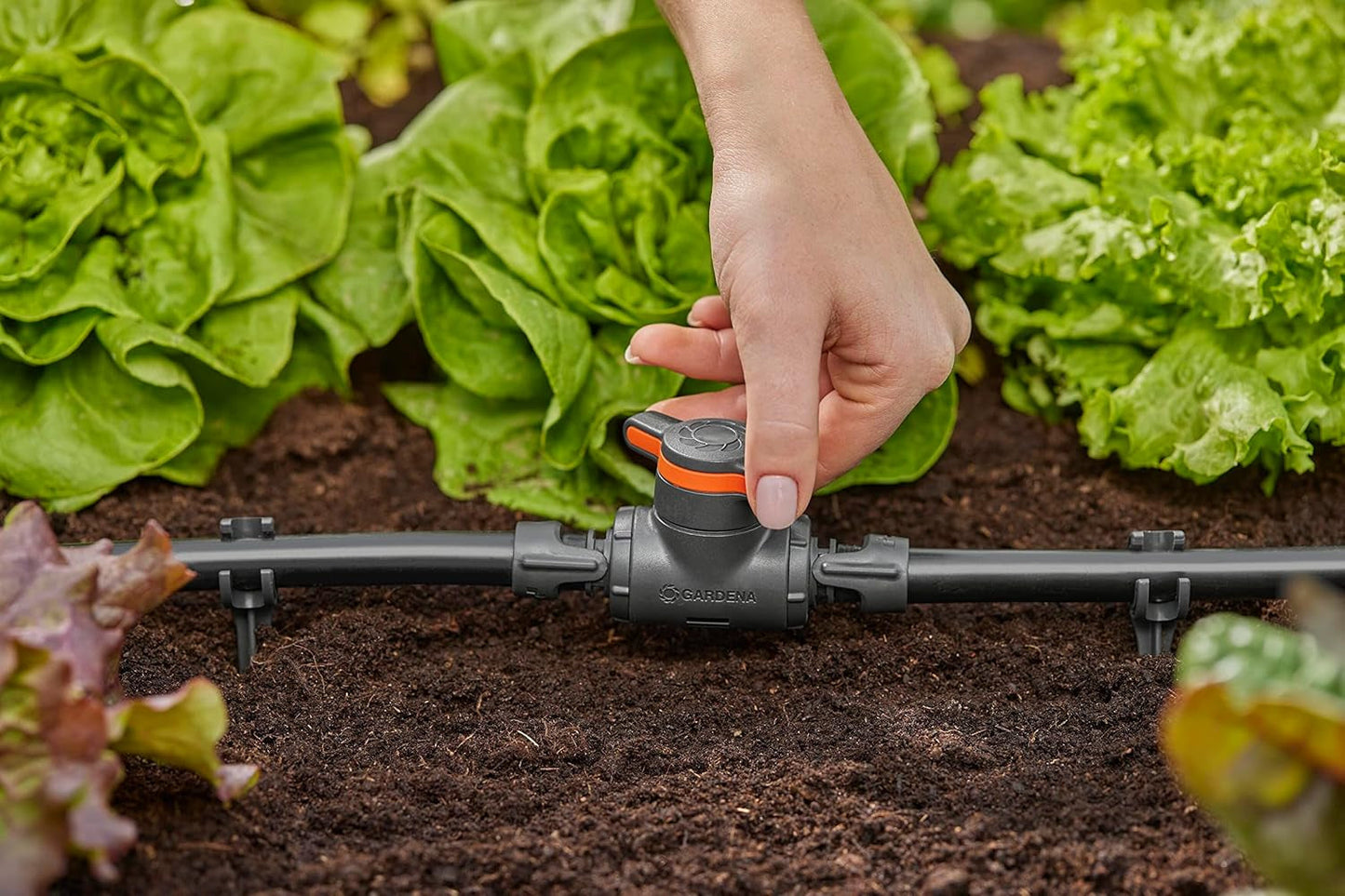 Gardena Micro-Drip-System regler- och avstängningsventil 13 mm (1/2 tum): Enkel avstängning av rör och kontinuerlig reglering av vattenflöde, tillbehör för att lägga dropprör (13207-20)