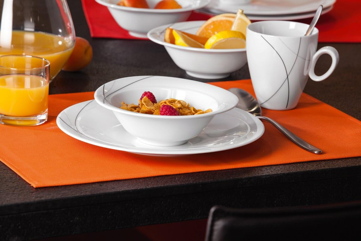 Seltmann Weiden 001.706904 Trio Highline Combination Servis Set, 30 delar, 36,5 x 31,2 x 36,9 cm, Vit