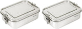 Wenco Lunchbox i rostfritt stål 2 fack Stor kapacitet 850 ml Lunchbox Vattentät Diskmaskin Säker inklusive ersättningssilikonring 18,5 x 14 x 5,5 cm Silver (2-pack) Naty Shop Matförvaringslådor 850 ml (2-pack)