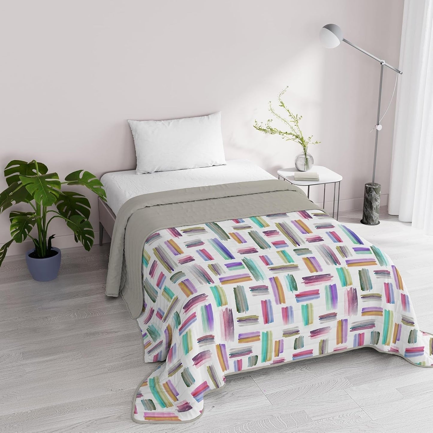Fantasy Italiensk Sängkläder Mikrofiber Sommar 1,5 bäddar Murrine Quilts & Quilts Naty Shop Multicolor 1 Posto E Mezzo