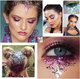 HOWAF 12 lådor Nail Glitter Ansikte Kroppsborste Glitter Smink Nagel Glitter Ögon Läpp Hår Kroppsdekoration Halloween Julfestival Maskerad Smink Tillbehör