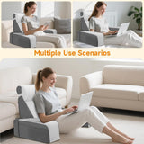 Stor läskudde med avtagbart nackstöd och armstöd, ryggkudde till sängen, ergonomisk ryggkudde med arm, ficka och tvättbart överdrag för läsning och tv-tittande.