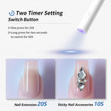 Denabuty UV-lampa för Gel Nagellack, Mini UV LED-lampa för Nagelbyte med stativ Tragbare Liten UV Nagellampa för Gel Nagellack, för Aushärten Von Nagelkleber & Nageltips Vit