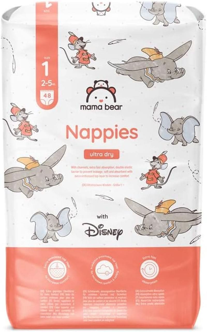 Blöjor Mama Bear Disney Ultra Dry storlek 4 (8-14 kg), vit, 84 st (1 förpackning)