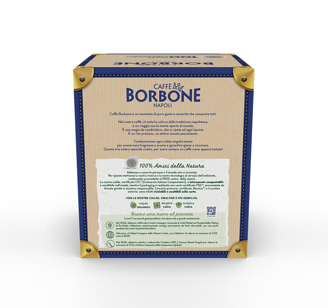 Caffè Borbone Kompostierbare Kaffeepads, Gold-Kaffeemischung - 100 Pads - Kompatibel med ESE System Papier Pads 44 mm