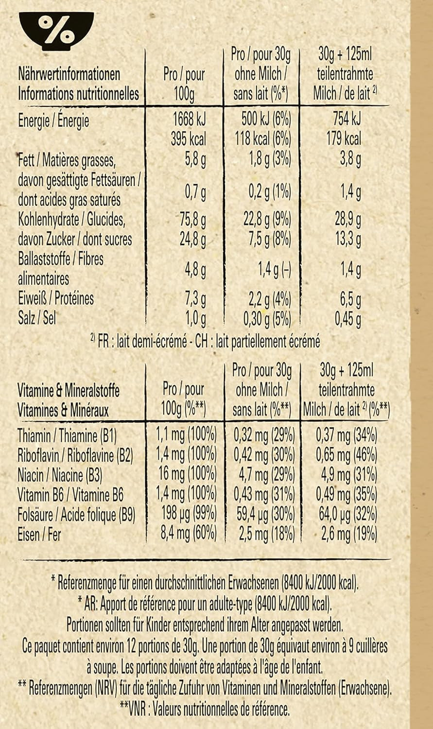 Churros frukostflingor med 42 % fullkornsinnehåll 3-pack (1x360 g)