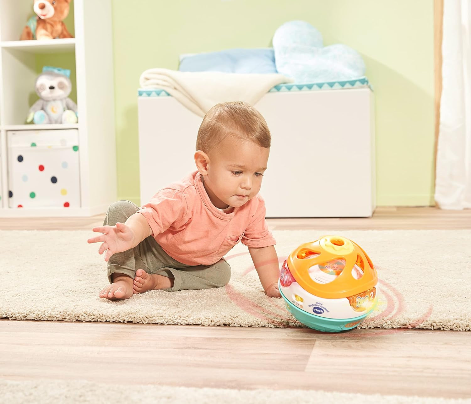 Vtech Baby 3-i-1 Magic Music Ball Självrörande musik som spelar interaktiv leksak för barn 9-36 månader Färgglada babyleksaker Naty Shop