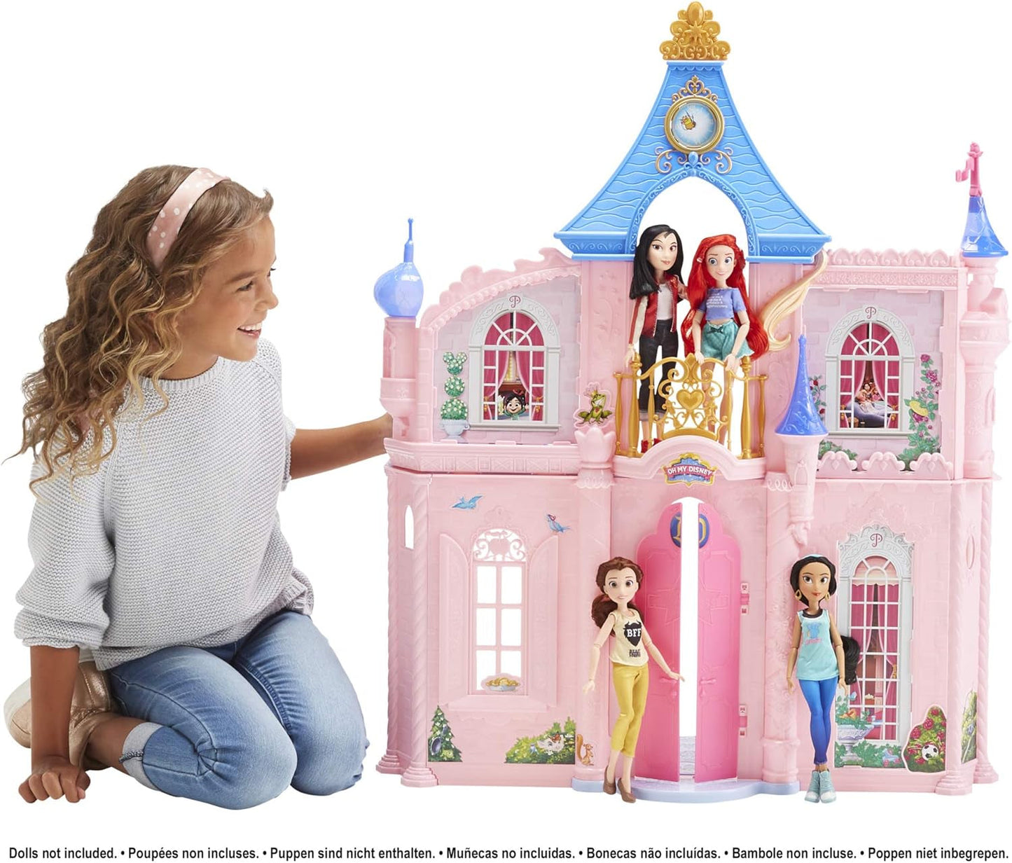 Disney Princess Castle Comfy Squad Dockhus med 6 möbler och 16 tillbehör Leksak för 5 år gamla flickor dockskåp Naty Shop