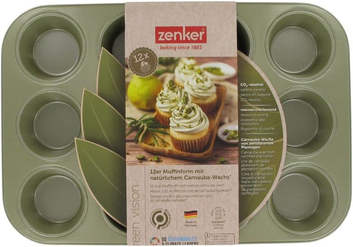 Zenker Muffinform Für 12 Stück – Ressourcenschonende Und Klimaneutrale Backform Für Muffins Und Cupcakes – 12Er Muffinblech Mit Veganer Antihaftbeschichtung Formar och brickor för bakning Naty Shop