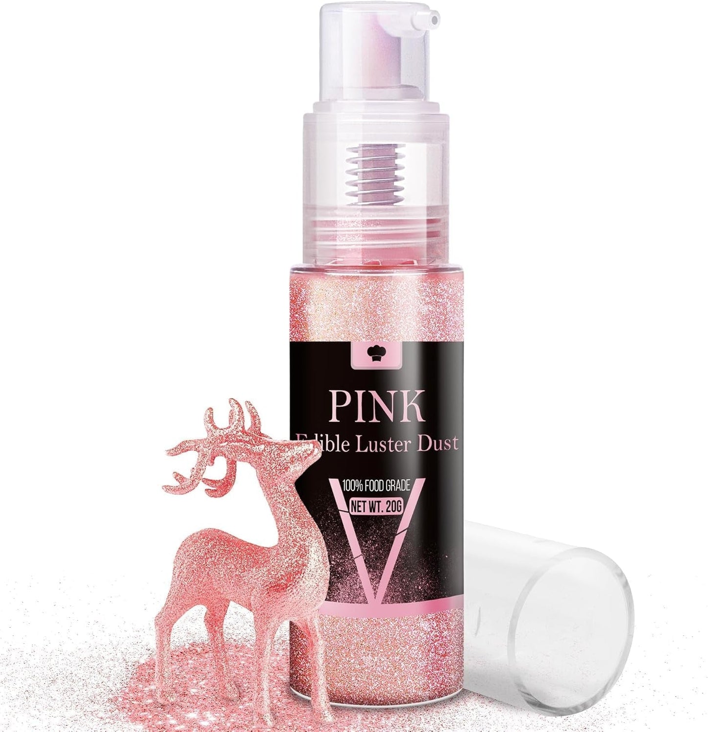 Ätbart glittersprayset - 20 g mat iriserande glitterdamm för drycker, champagne, kakor - ätbar metallisk matfärg för cocktails, vin, sprit, bakning, kakor