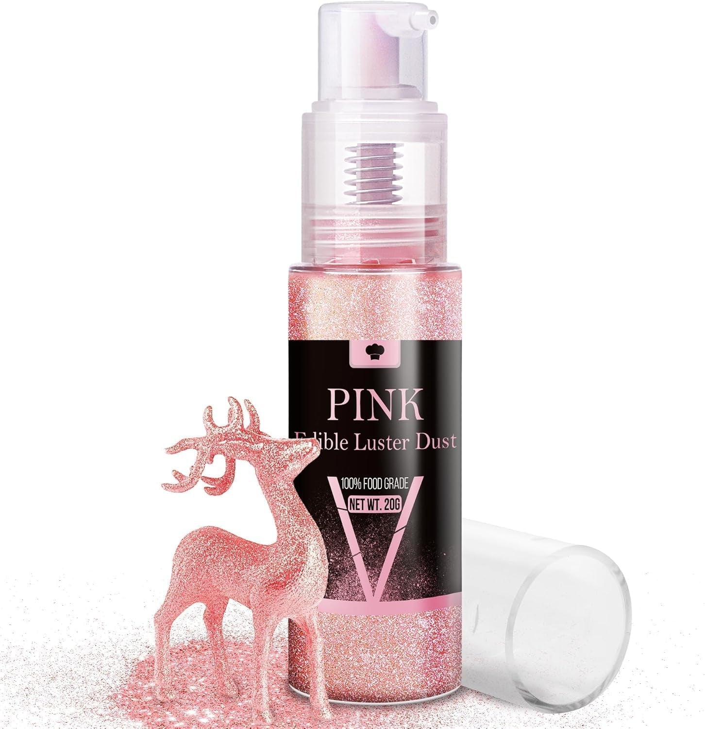 Ätbart glittersprayset - 20 g mat iriserande glitterdamm för drycker, champagne, kakor - ätbar metallisk matfärg för cocktails, vin, sprit, bakning, kakor