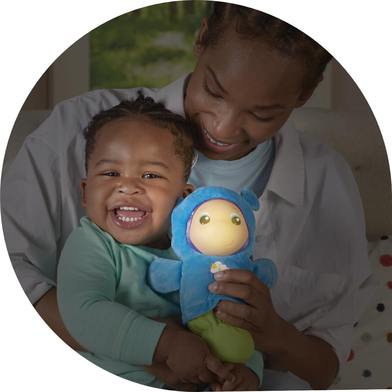 Playskool plysch ljusblå sovleksak lämplig för bebisar från 0 månader. Bebe Naty Shop leksaker