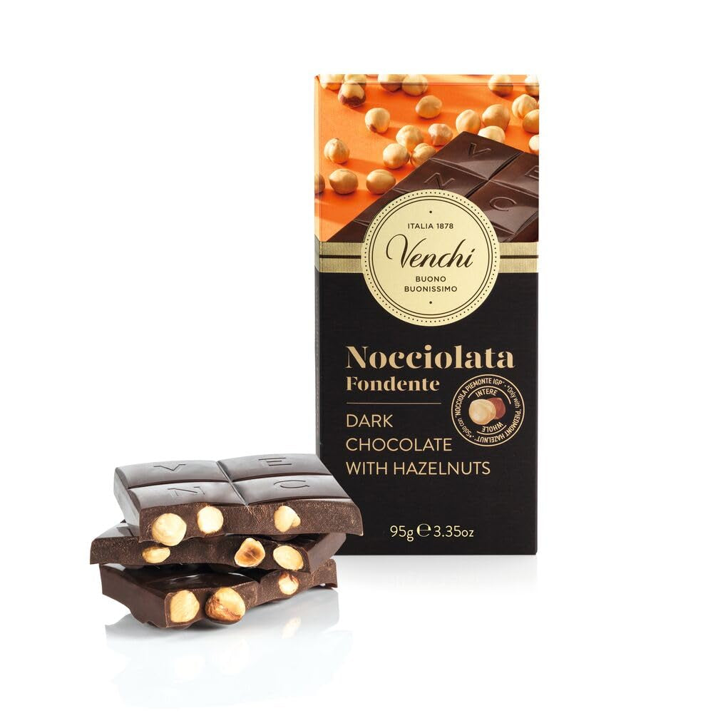 Venchi - Saltad hasselnötsbar, saltade hasselnötter, mandel och pistagenötter, 95 g, med "Piedmont-hasselnötter", glutenfri, inga konstgjorda färger och inga konserveringsmedel