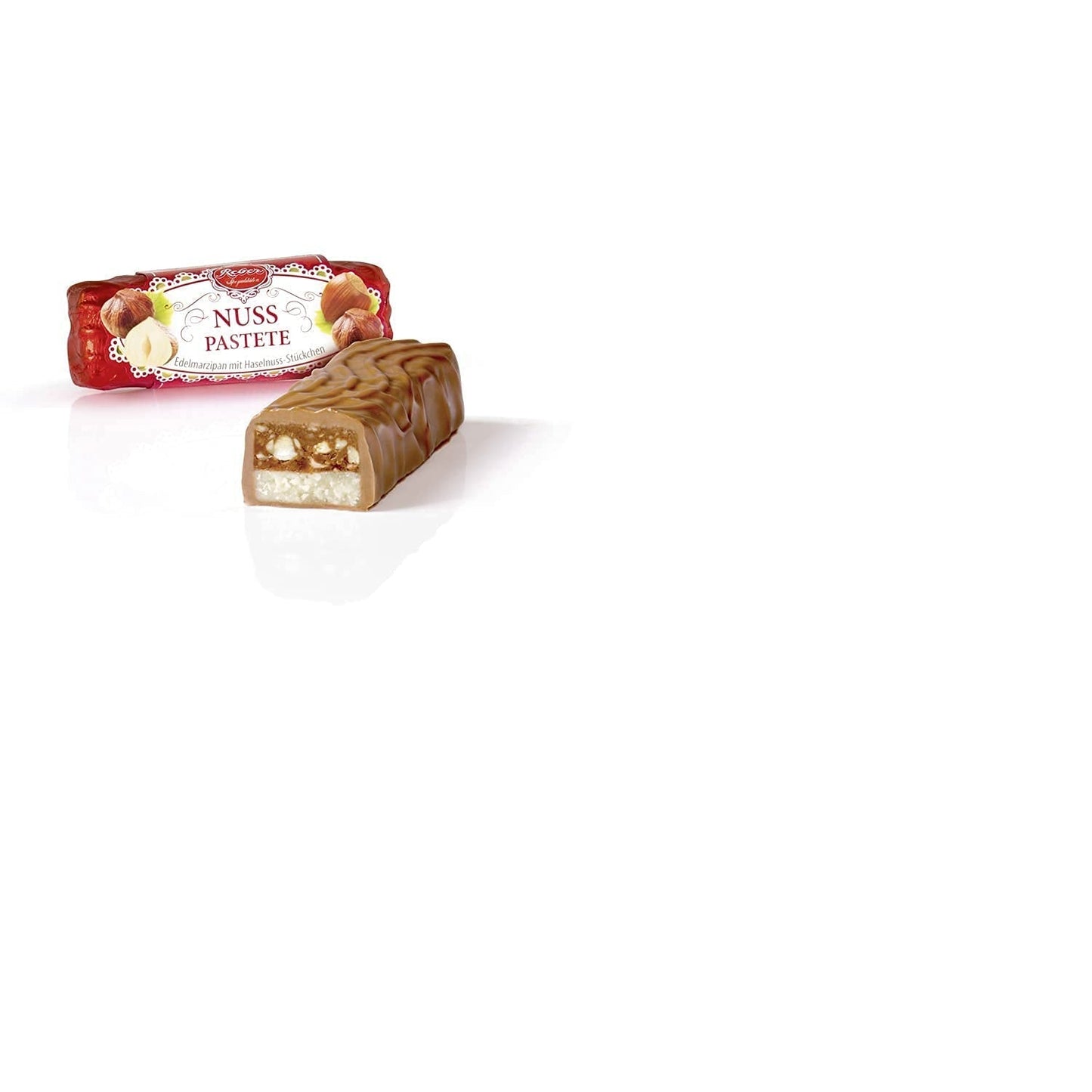 Reber Bites choklad- och tryffelpaj, konjaktryffel på krämig nougat, täckt med delikat alpin mjölkchoklad, 40 g (1 st)