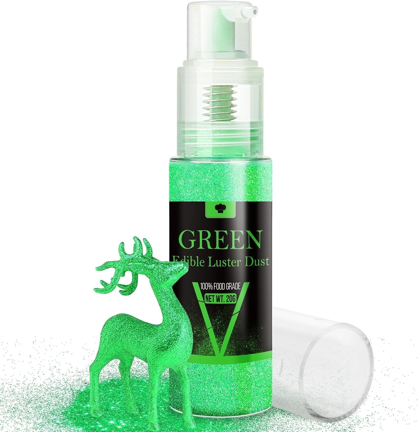 Ätbart glittersprayset - 20 g mat iriserande glitterdamm för drycker, champagne, kakor - ätbar metallisk matfärg för cocktails, vin, sprit, bakning, kakor