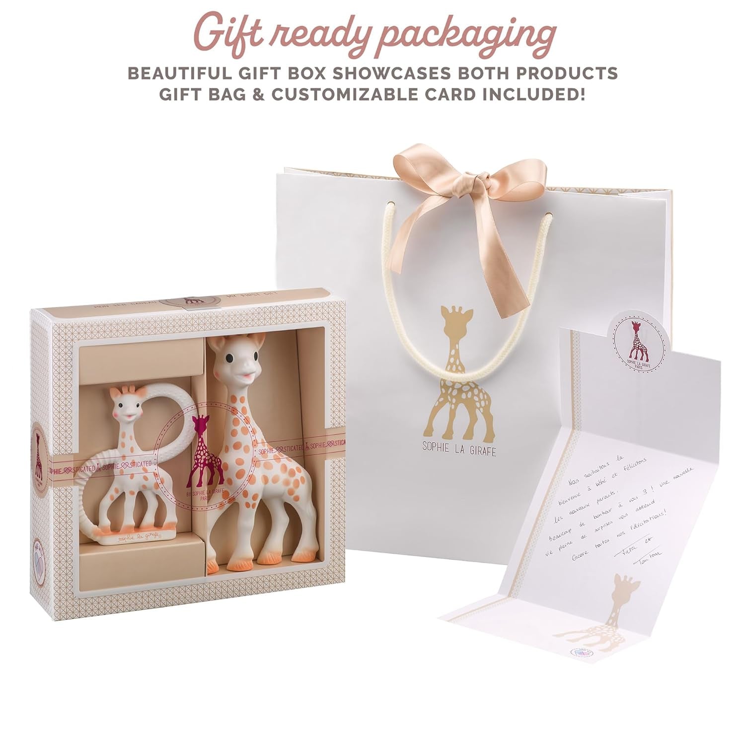 Sophie the Giraffe - Presentförpackning för baby + bitring - 100 % naturgummi - Aktivitetsset för bebisar - Leksak för tidig inlärning