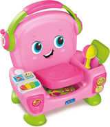 Clementoni 17755 Sångfåtölj med rosa ljud och dans - interaktiv och multifunktionell fåtölj för barn på italienska, leksak 1 år - Tillverkad i Italien, flerfärgad Toys Bebe Naty Shop