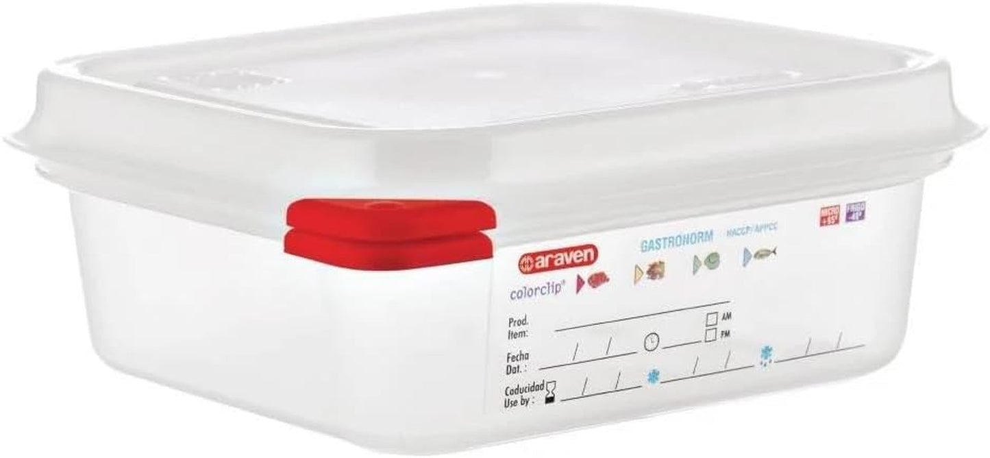 03350 PP Matbehållare GN med lock, 1,1 l, 65 mm (4 st) Naty Shop matförvaringslådor 65 X 176 X 162 mm