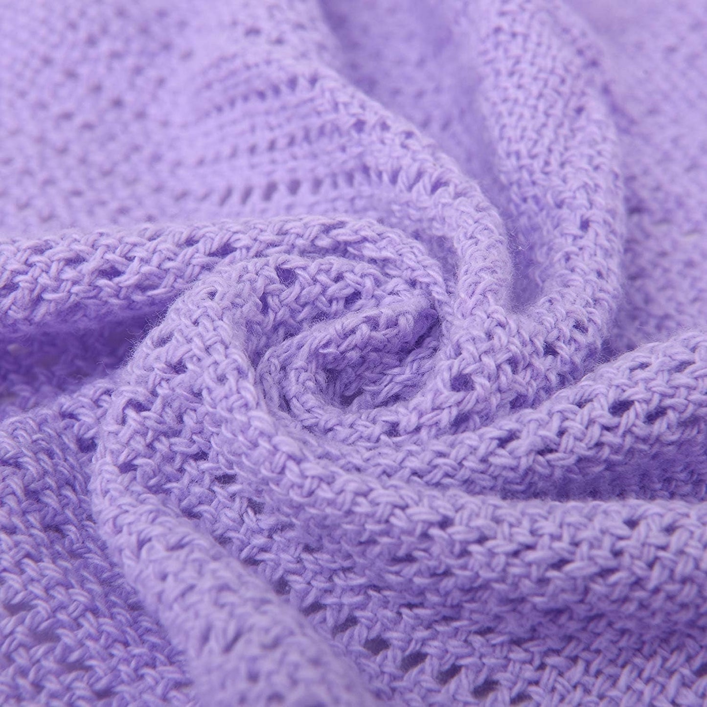 Familjesängkläder Rosa Dubbelsäng Cellulär filt Bomull Vändbar Stort överkast Lätt värmemjukt Traditionell cellfilt 230 X 230 Cm Täcken och täcken Naty Shop Violet Enkelsäng (180X230Cm)