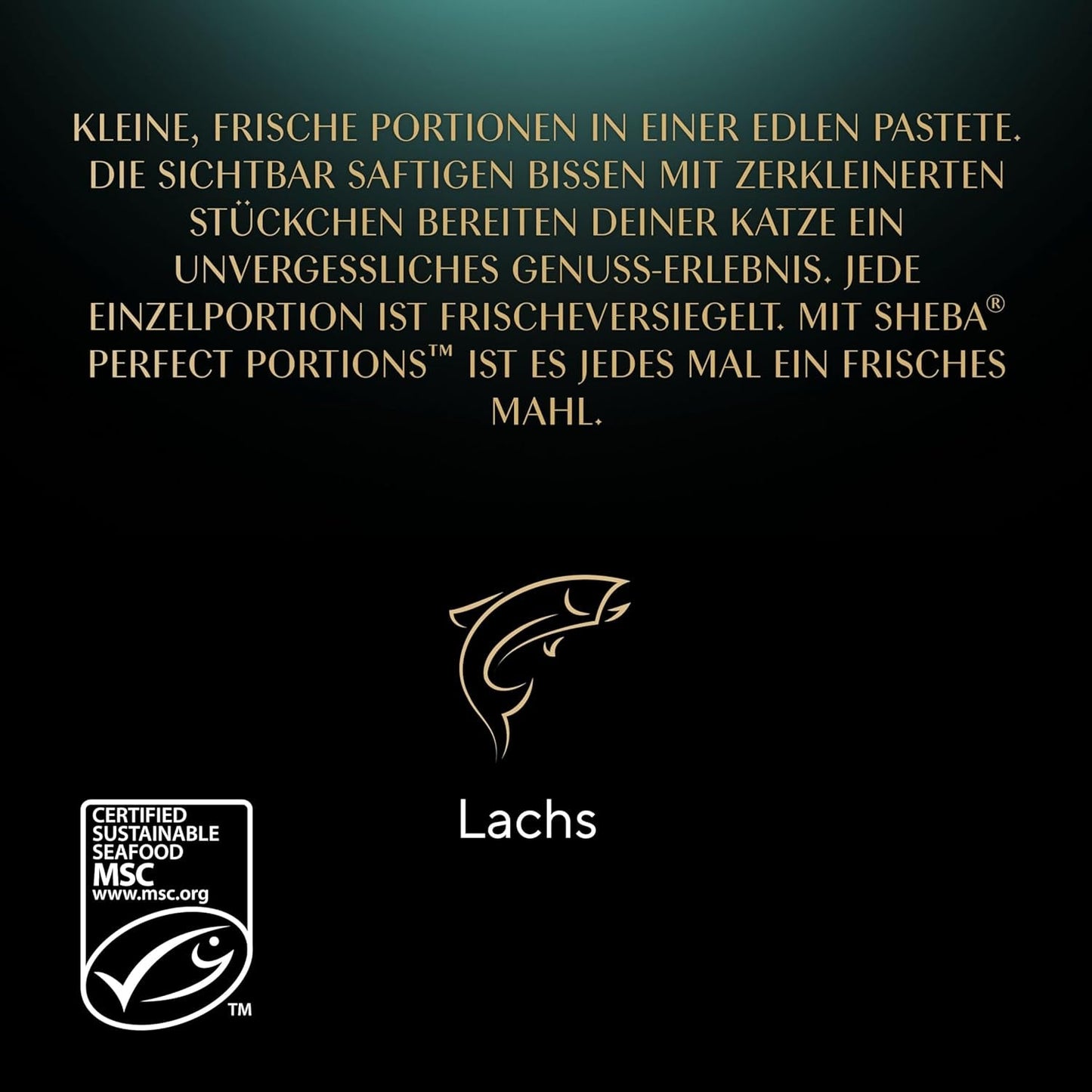 SHEBA Perfect PORTIONS paté för katter med lax, MSC-certifierad, 8 x 3 x (2 x 37,5g) = 225g (Förpackningen kommer att uppdateras)
