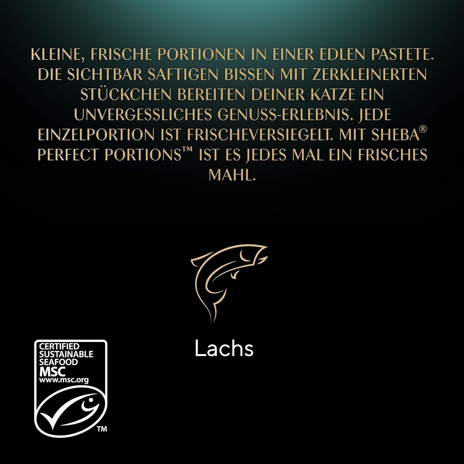 SHEBA Perfect PORTIONS paté för katter med lax, MSC-certifierad, 8 x 3 x (2 x 37,5g) = 225g (Förpackningen kommer att uppdateras)