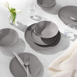 Amazon Basics 18-delade Smoky Grey 6-Serve Stoneware Dinerware Set