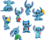 Stitch Disney's Lilo Collectible Friends Figures Set 8 Figures Set 5 cm Tall Collectible Figures Leksak för 3 år gamla barn Av Just Play Actionfigurer Naty Shop Standardtitel