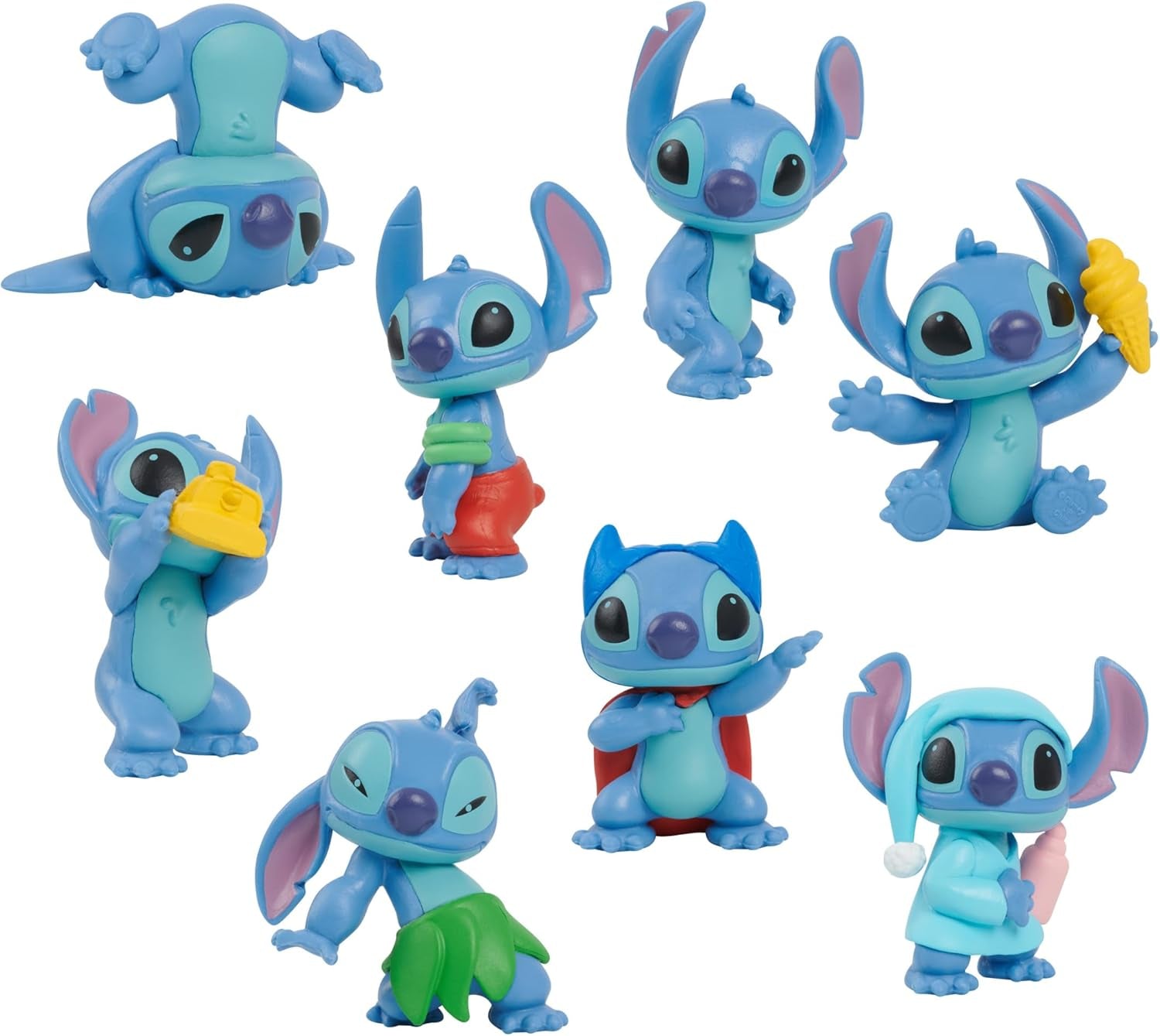 Stitch Disney's Lilo Collectible Friends Figures Set 8 Figures Set 5 cm Tall Collectible Figures Leksak för 3 år gamla barn Av Just Play Actionfigurer Naty Shop Standardtitel