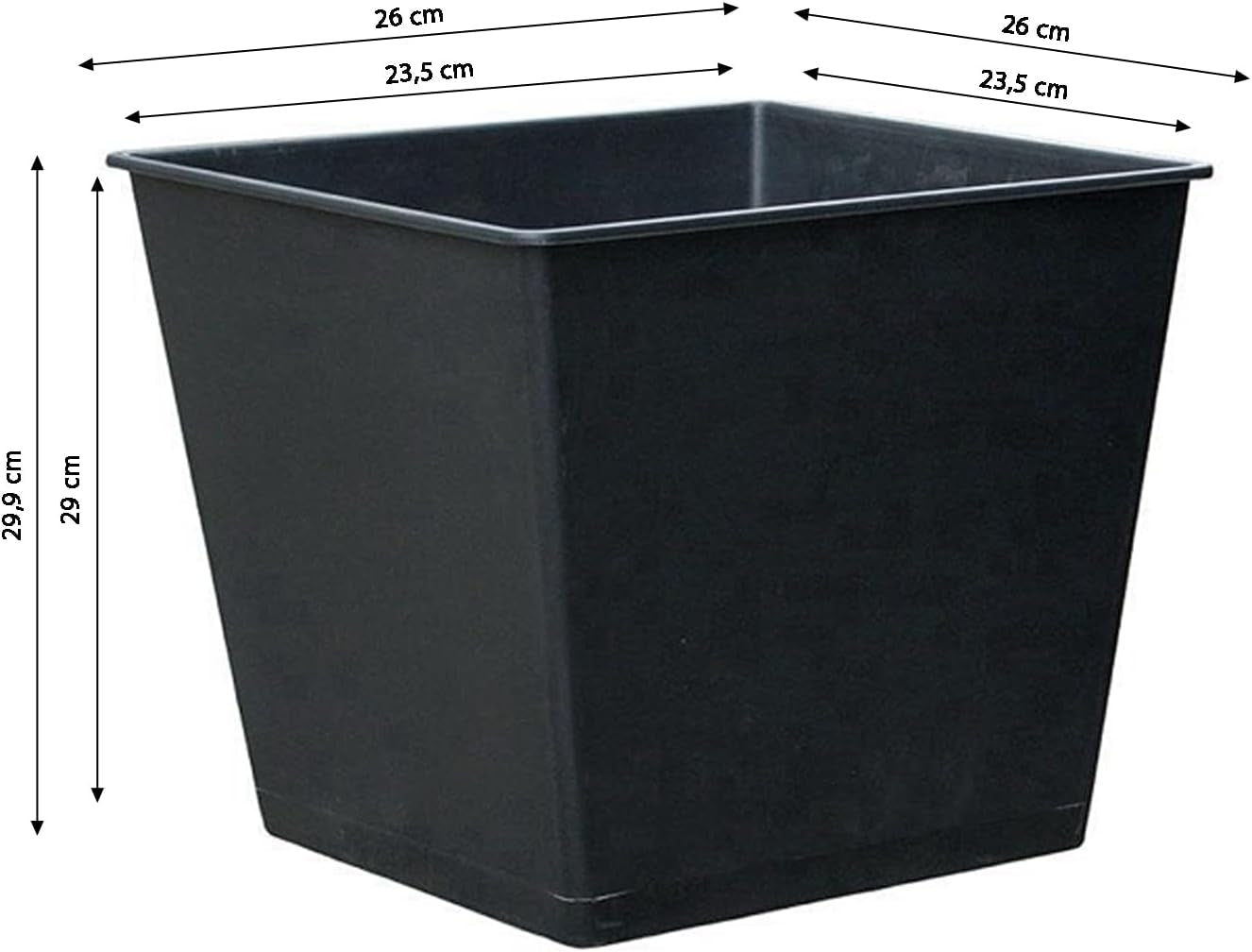 Dehner universalkruka, plast, svart, 30 x 26 x 26 cm