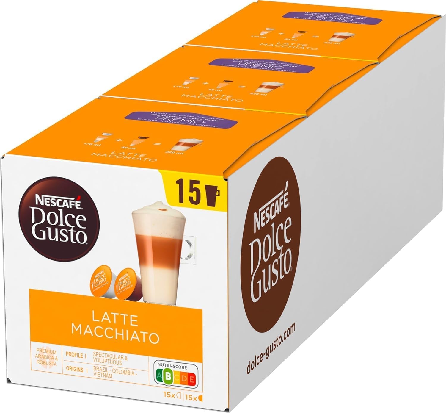 NESCAFÉ DOLCE GUSTO Krups KP3405 Genio S Plus Kapselmaskin | Espresso Boost, 15 bars pumptryck | 0,8 L vattentank | 1500 Watt | Färg Röd med Latte Macchiato