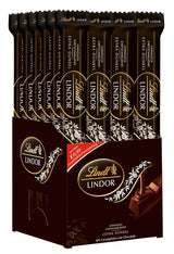 Lindt Chocolate Dark Chocolate Sticks LINDOR | 24 chokladkakor x 37g | Med en slät, smält-i-munnen mörk chokladfyllning med 60 % kakao | Gåva av choklad | Gåva av choklad | Bulkpaket