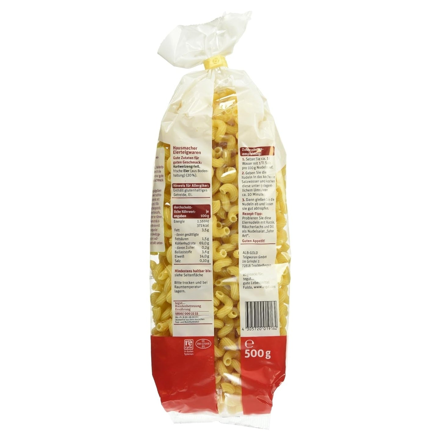 tegut... Äggnudlar Korkskruv Paket om 5 (5 x 500g)