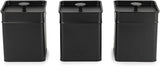 Salter BW12614EU7 Kuro förvaringslådor set - 4 köksbehållare Bröd/te/kaffe/socker Fyrkantiga förvaringslådor Lätt att rengöra Håll maten fräsch Black Naty Shop Matförvaringslådor 3 delar set