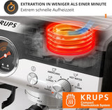 Krups Precision manuell espressomaskin med portafilter och kvarn, barista kaffemaskin med intuitiv kontrollpanel, förinfusionsinställningar, espressomaskin med ångmunstycke, snabb uppvärmning, XP801T10