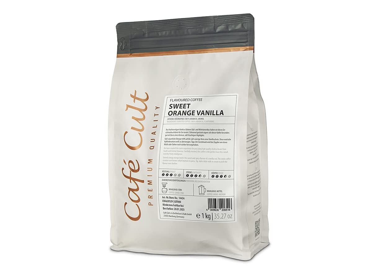 Cafe Cult Coffee - Apelsinsöt vanilj - Smak av hela bönor - 1 kg