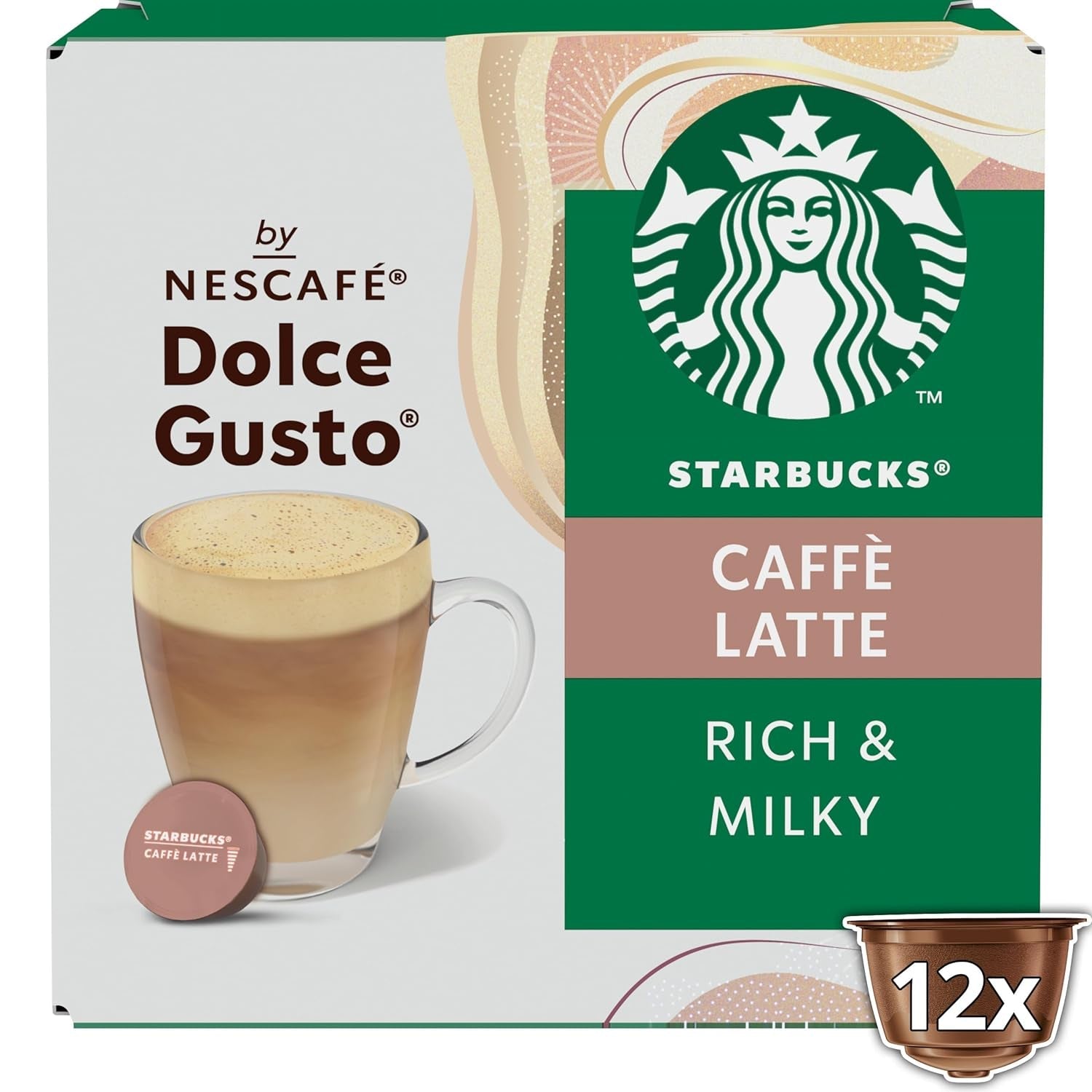 STARBUCKS Caffè Latte av Nescafé Dolce Gusto Kaffeekapseln 6 x 12 (72 Kapseln)