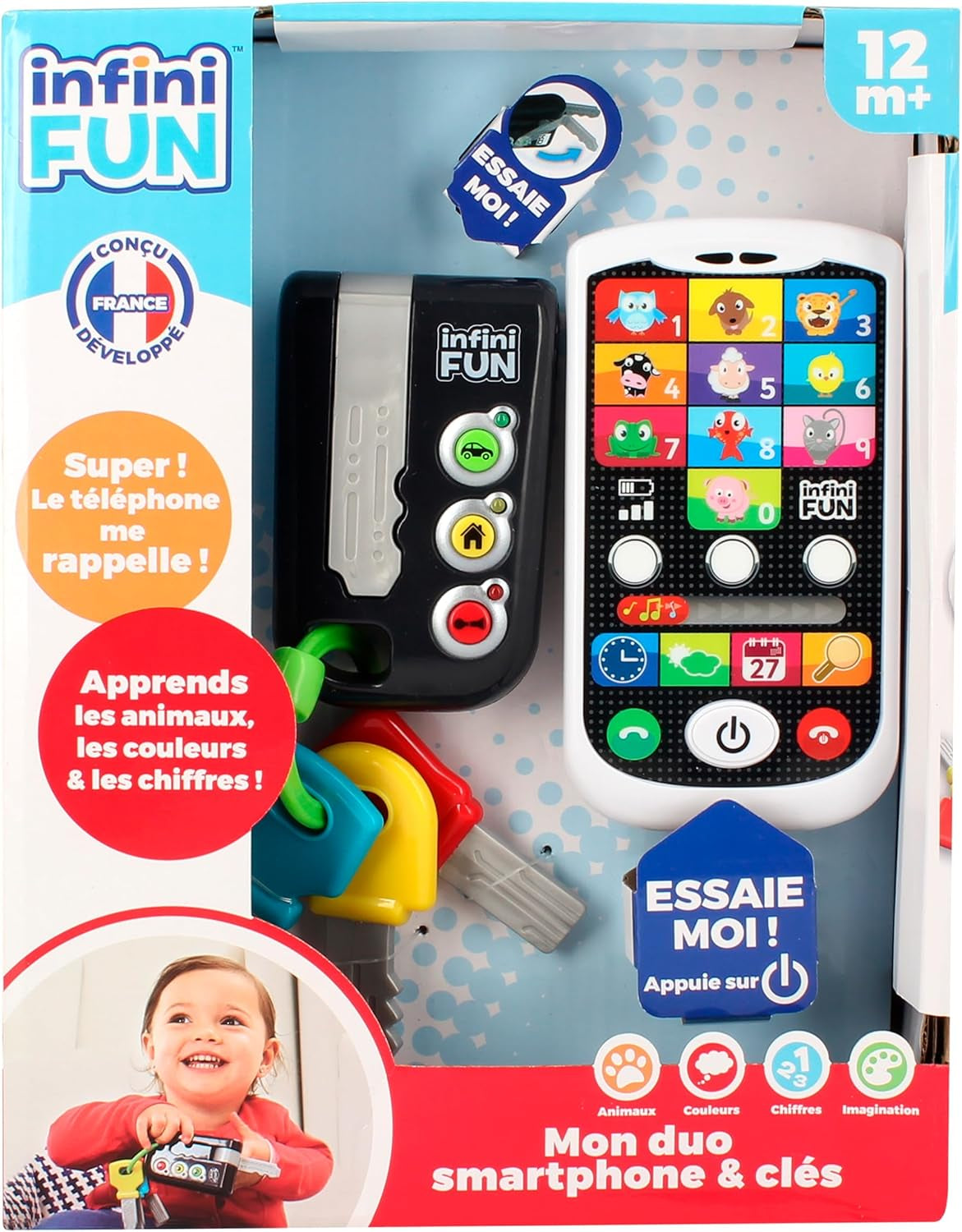 My Duo High-Tech Phone + Key - En mycket realistisk telefon och nyckel. - Leksak för flera lärandeprojekt från 12 månader Bebe Naty Shop Toys Standardtitel