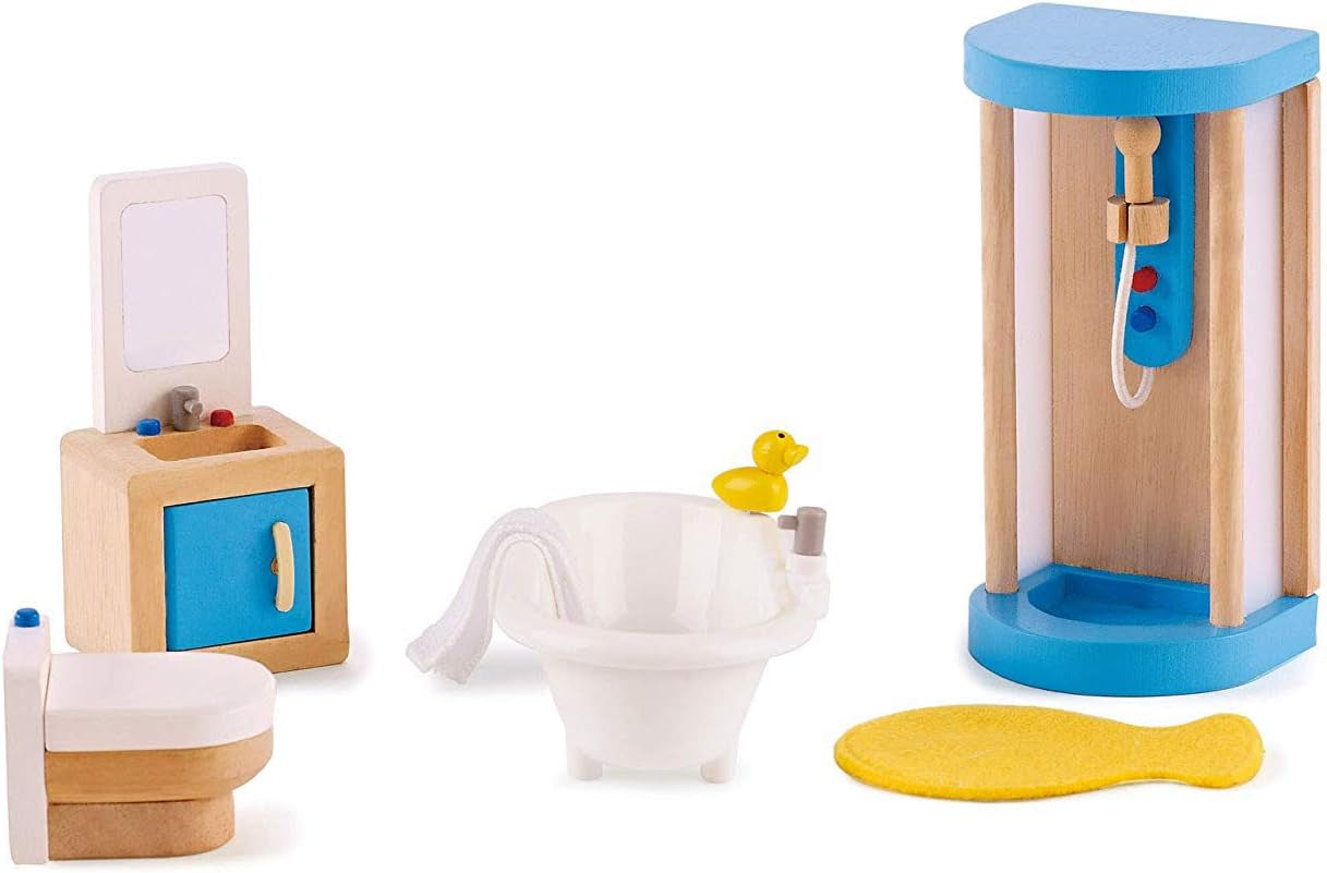 Hape E3459 - Barnrum, små dockhus Naty Shop Familjepool