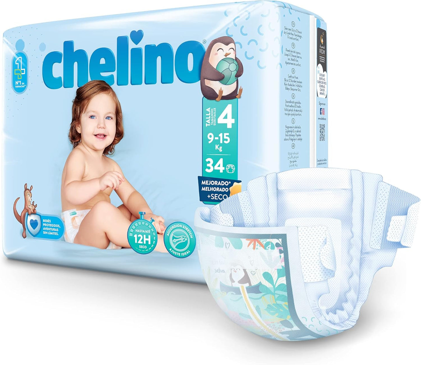 Fashion & Love babyblöjor storlek 4 (9-15 kg), 34 st