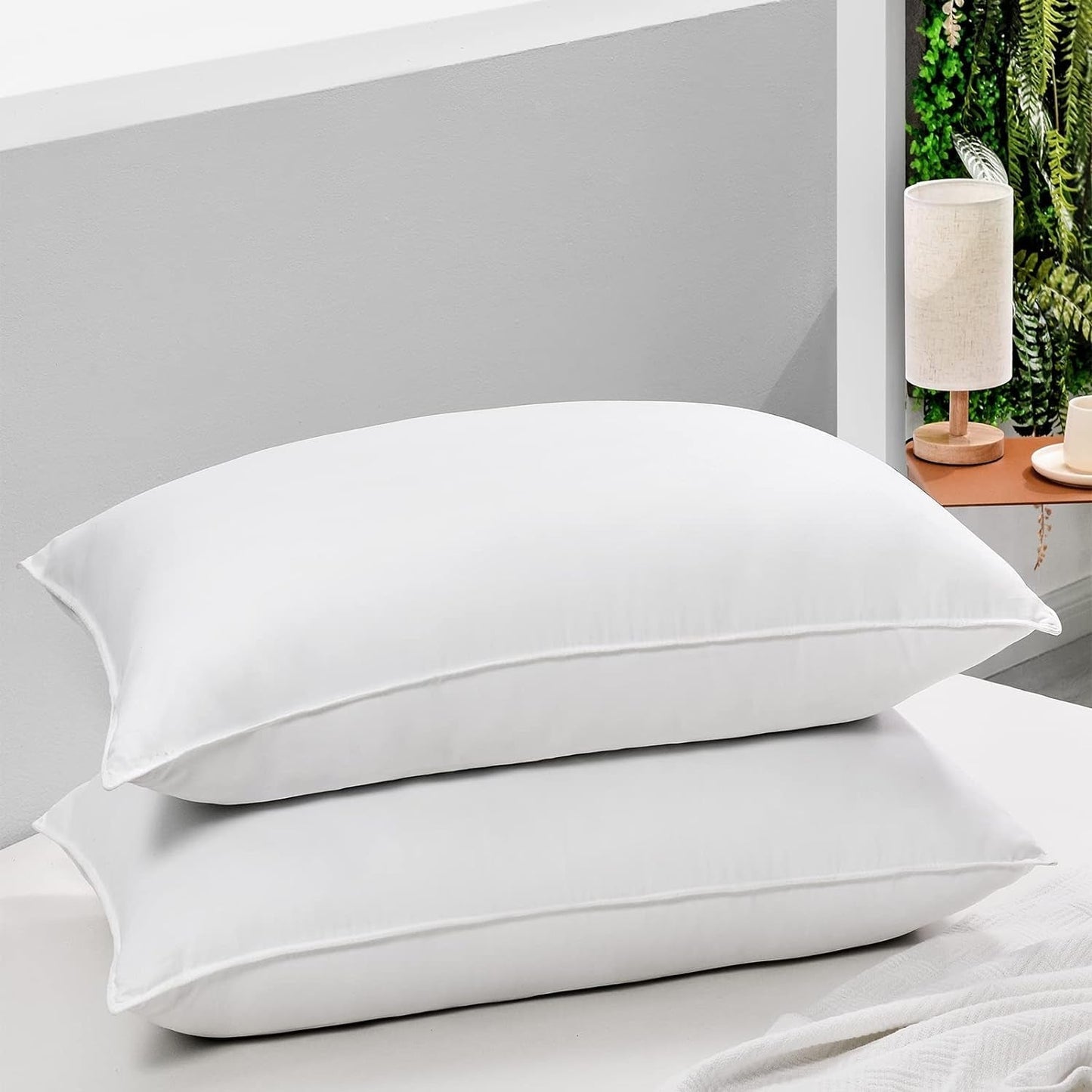 HARBOREST Sovsängskudde, 2 delar, lyxig plysch, alternativ kudde, bra för sido- och ryggsyllar, hotellkollektion, kudde, standard/queen size, 50,8 x 66 cm Naty Shop standardkuddar Standardtitel