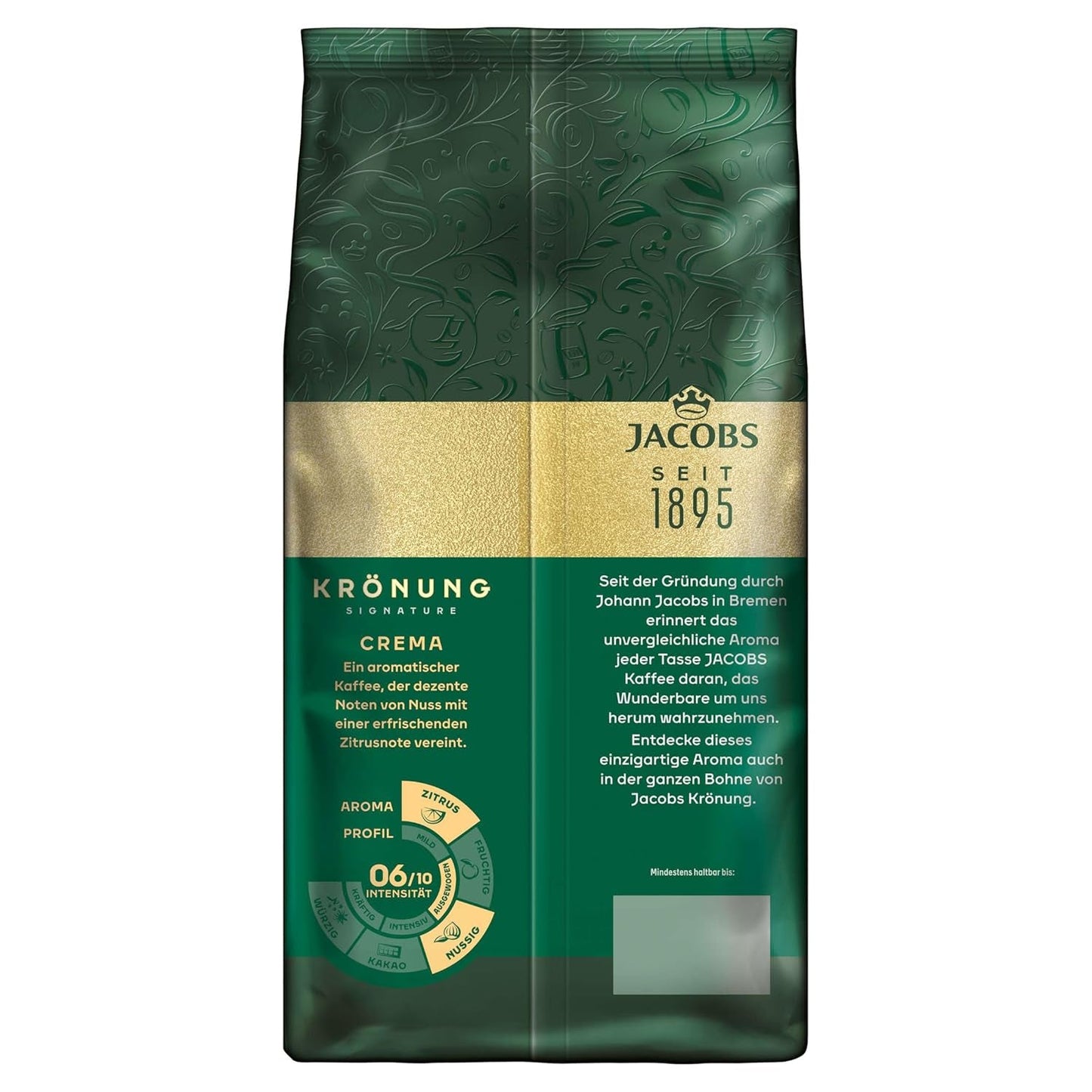 Jacobs Krönung-grädde, hela bönkaffe, förpackning om 4 (4 x 1000 g)