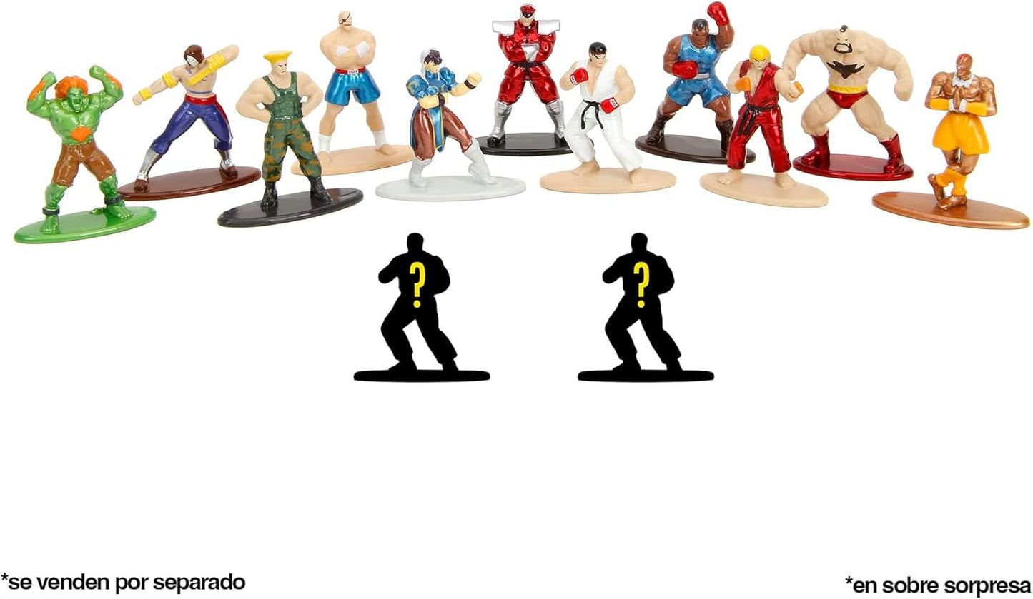 Jada Toys Street Fighter-figur (1X Mystery Figure i Blind Pack) - Detaljerad Nano-samlarfigur (4 Cm), 1 av 13 Metal Street Fighter-figurer för fans och samlare i åldern 3+, Wave 1 Actionfigurer Naty Shop