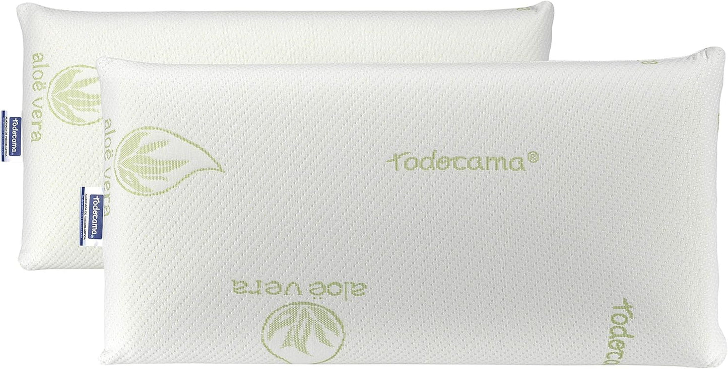 Todocama Todolit viskoelastisk aloe vera plus kudde, grön, 2 stycken, 75 cm Naty Shop standardkuddar 75 cm