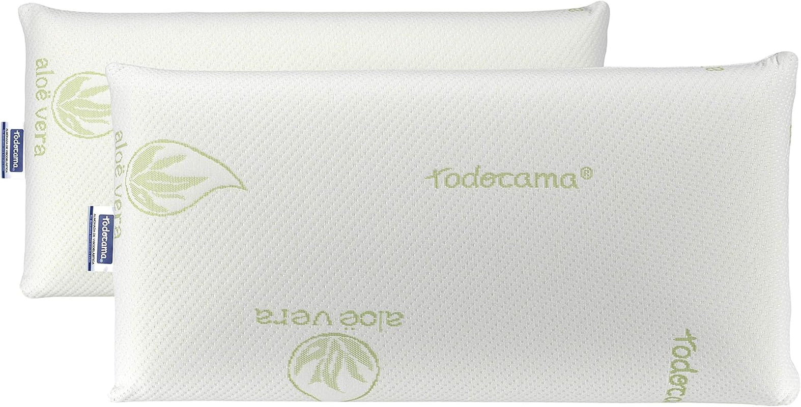 Todocama Todolit viskoelastisk aloe vera plus kudde, grön, 2 stycken, 75 cm Naty Shop standardkuddar 75 cm
