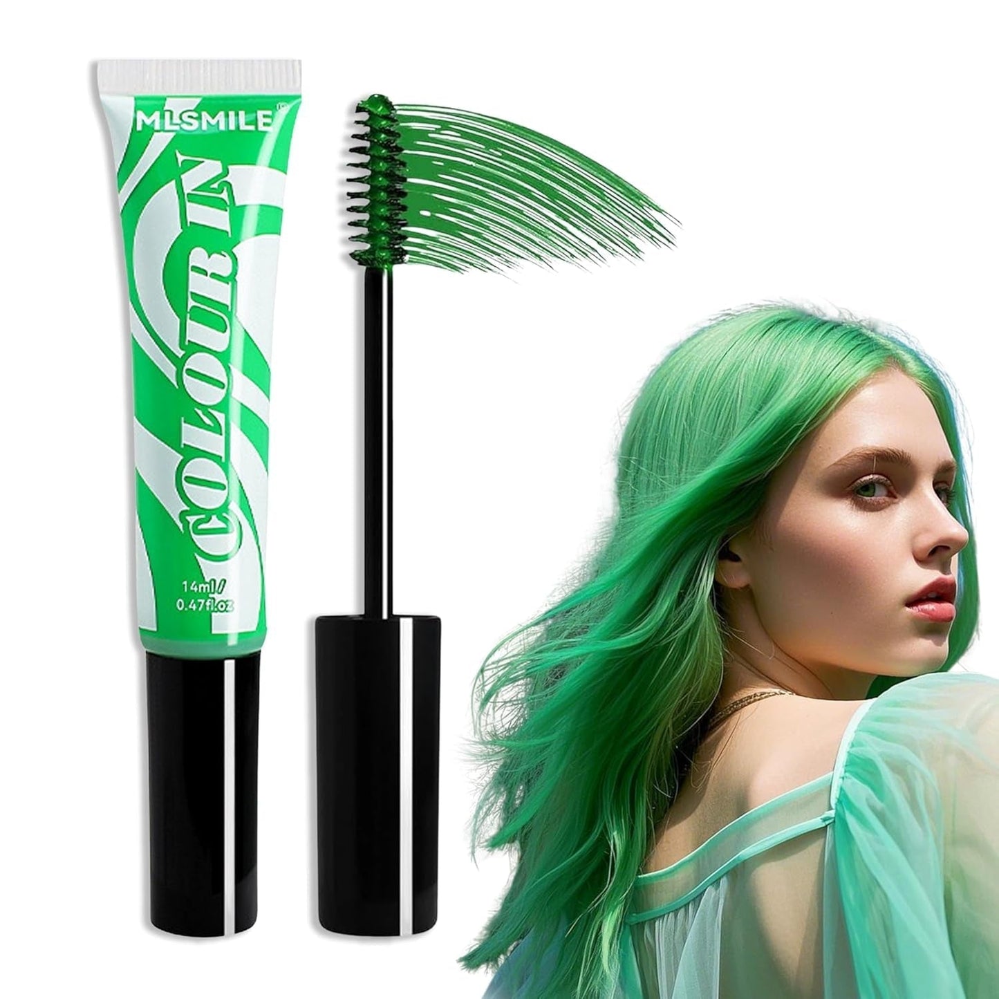 Green Temporary Hair Dye - 14ml Hair Chalk Hårfärgning, Tvättbar Green Hair Dye Stick, Instant Color Hair Chalk, Carnival Chalk Hårfärgning till jul Halloween, Carnival, Cosplay Hårfärgning Naty Shop Standardtitel