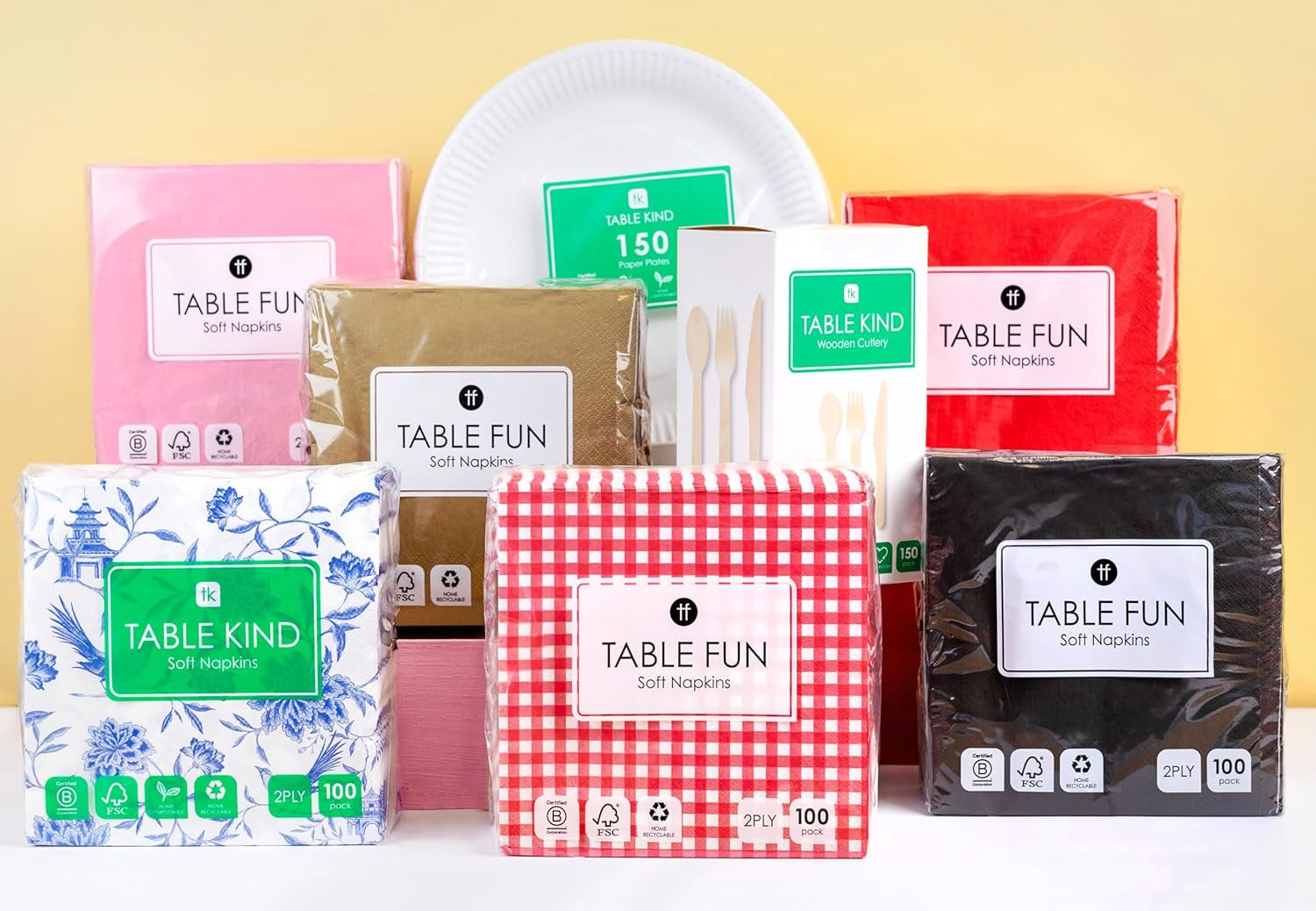Talbord 100 X Bulk Pack Röd Mönster Mjukt pappersservetter Engångsservetter för födelsedagar Bröllop Bordsservice Julcatering Tillverkad i EU 2 Ply 33cm