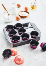 Tefal Creabake J3040104 Kuchenform, 9 Mulden, Antihaftbeschichtung, Austauschbar, Perfektes Backen, Kreative Und Leckere Rezepte, Nicht Compaible Mit Cake Factory, Creabake Formar och bakplåtar Naty Shop