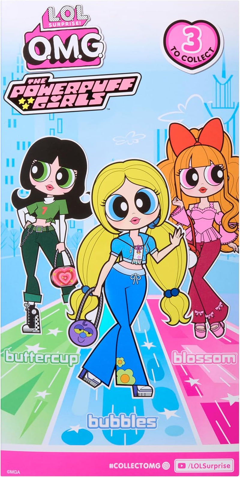L.O.L. Överraskning! OMG The Powerpuff Girls Puppe - Bubbles - Enthält 1 Modepuppe, Inklusive Outfit och Accessoarer, 3 till Sammeln