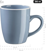 MÄSER 931844 Elissa Series Moderna servisset för 6, blå med vit kant, 24-delat kombinationsset, keramik