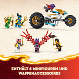 LEGO NINJAGO Ninja Team Combi Caterpillar 4 i 1 set med segelflygplan, racerbil och 2 motorcyklar och 6 minifigurer Present för pojkar och flickor Ninja Toy 71820 Byggset Besuche den LEGO-Store
